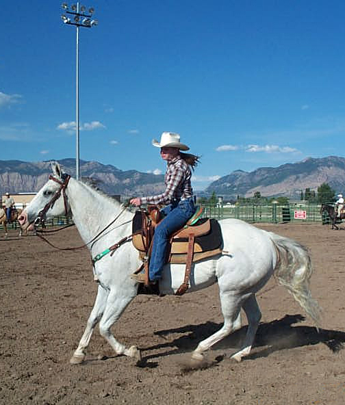 Ashley riding Macaroni